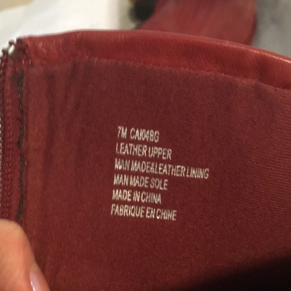 Never Worn Burgundy Red Ankle Boots Real Leather - Picture 5 of 9